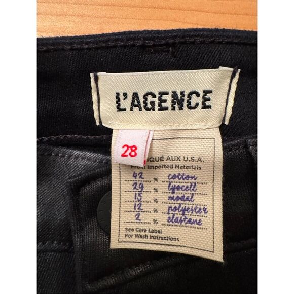L’Agence Black Coated Margot Skinny MSRP:$265 - Picture 5 of 7